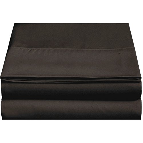 4U'LIFE Dark Brown Twin Flat Bed Sheet, Ultra Soft Micrifiber