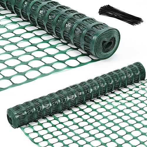 4'x100' Plastic Mesh Fence with 100 Zip Ties
