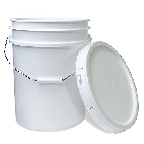 1 Gallon (128 oz) Clear Plastic Bucket with Lid and Handle (5 Pack), Ice  Cream Tub with Lids - Food Grade Freezer and Microwave Safe Food Storage  Containers, Round Plastic Pail Container
