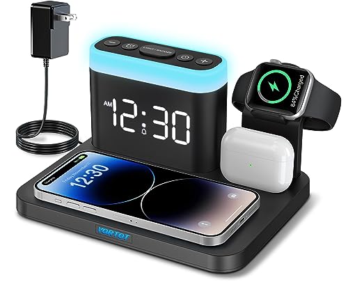 5 in 1 Wireless Charger Stand with Alarm Clock