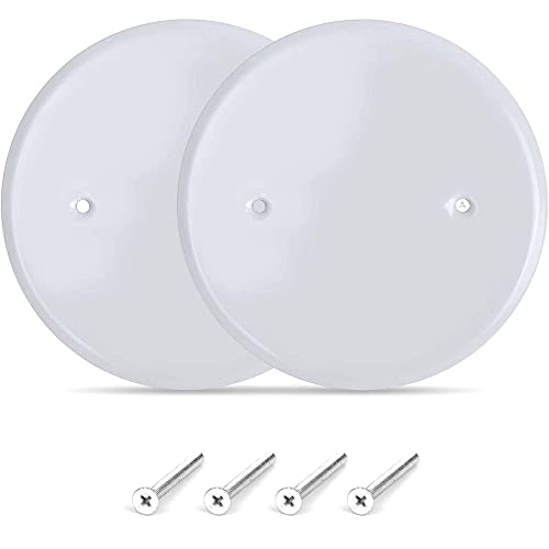 5 Inch White Metal Ceiling Blank-Up Cover (2 Pack)