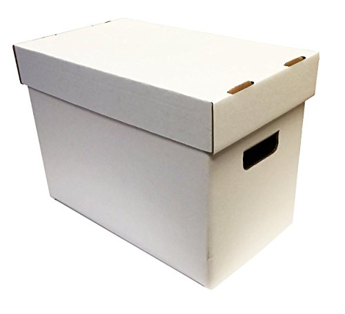 (5) Magazine Cardboard Storage Boxes - WHITE - Strong and Reliable