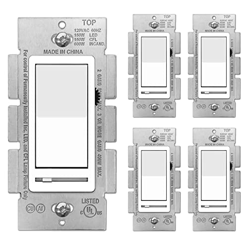 [5 Pack] BESTTEN Dimmer Wall Light Switch