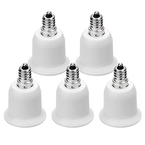 5-Pack JACKYLED E12 to E26 Adapter