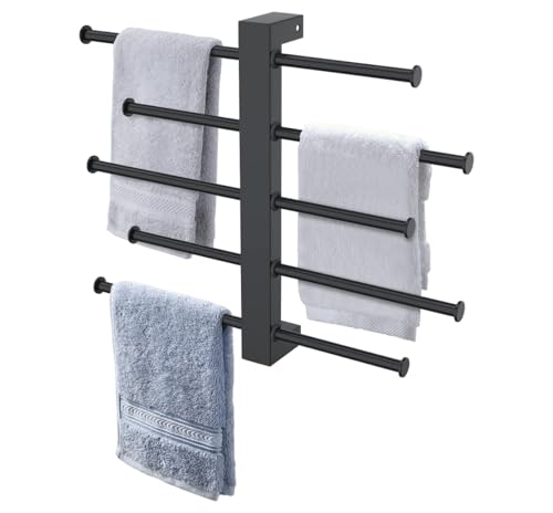 5-Tier Bathroom Towel Bar, Oil Rubbed Black Stainless Steel