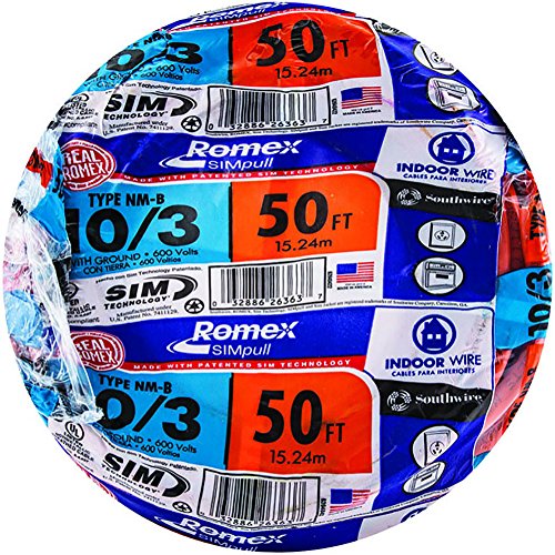 50' 10/3 with Ground Romex Brand SIMpull Residential Indoor Electrical Wire