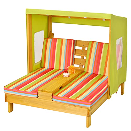 Kids Chaise Lounge with Canopy and Cup Holders
