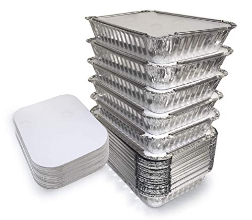 55 Pack - Aluminum Pan/Containers with Lids