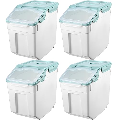 55lb Grain Rice Storage Container with Wheels and Cup