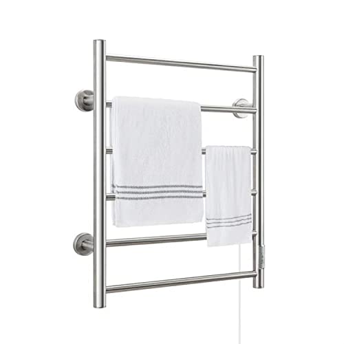 6-Bar Wall Mounted Heated Towel Racks - Convenient and Stylish