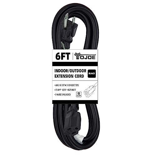 6 Foot Black Outdoor Extension Cord