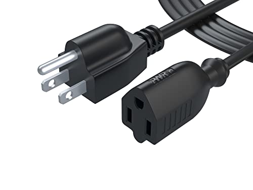 6ft Power Extension Cable for Computer, TV, Monitor, Printer, and More