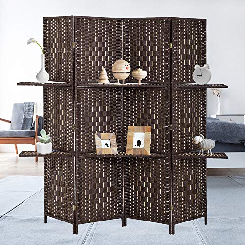 Meet Perfect 6 Ft Wood Room Divider with Folding Privacy Screen
