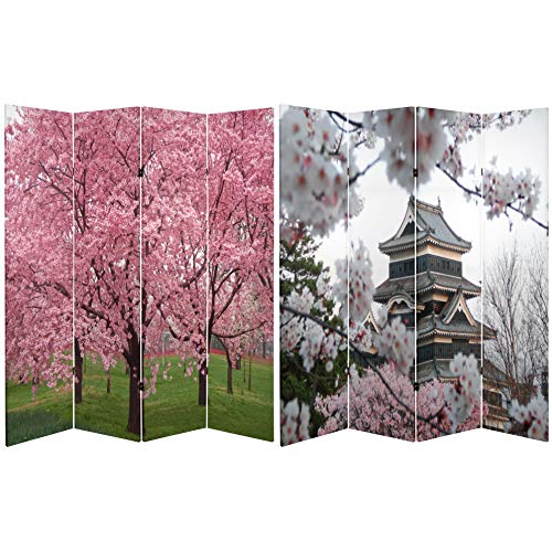 6 ft. Tall Double Sided Cherry Blossoms Room Divider