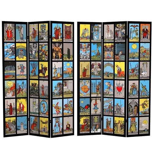 6 ft. Tall Double Sided Rider-Waite Tarot Canvas Room Divider