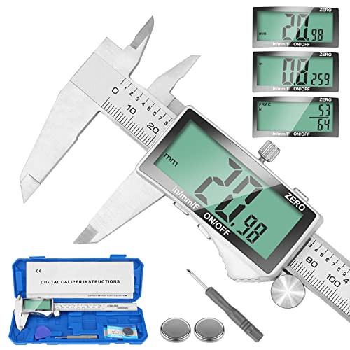 6 Inch Caliper Tool with Extra Large LCD Screen
