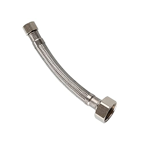 6 Inch Toilet Water Supply Line, Biveah Braided Stainless Steel Toilet Connector Hose 7/8" to 3/8", KGS001