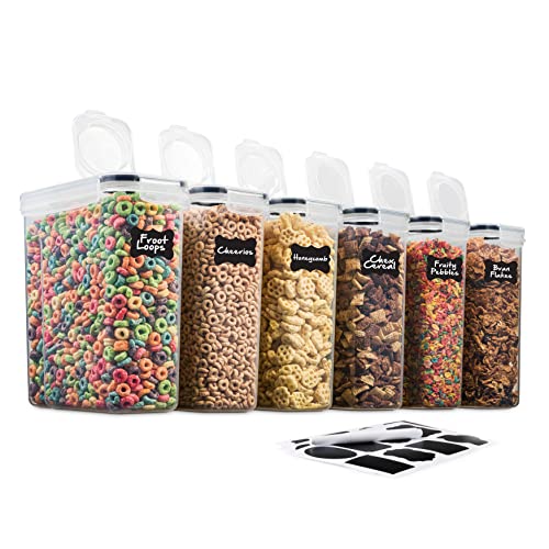 6 Pack Airtight Cereal & Dry Food Storage Container