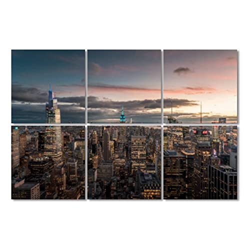 6 Pack Art Acoustic Panels Blue hour sunset Soundproof Wall Panels