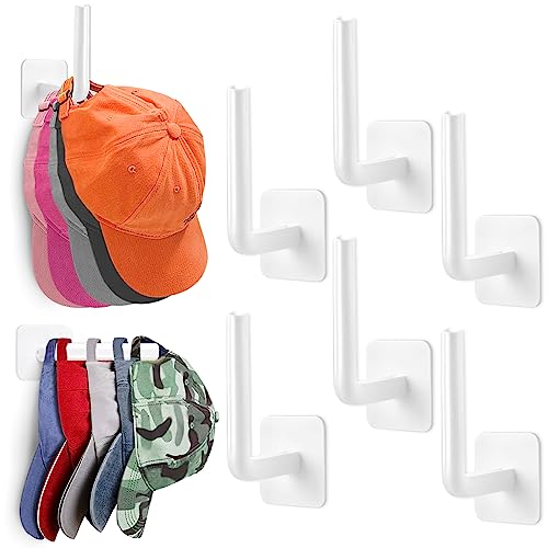 6-Pack Hat Rack for Wall Hat Organizer