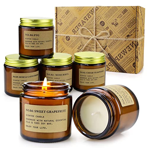 6 Pack Scented Aromatherapy Candles Set