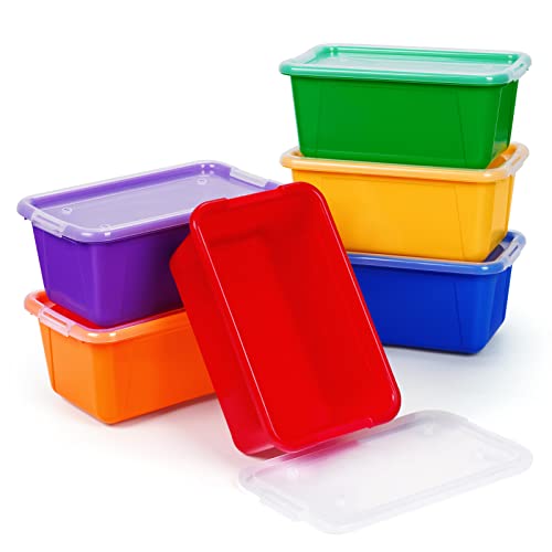 6 Pack Stackable Plastic Cubby Containers