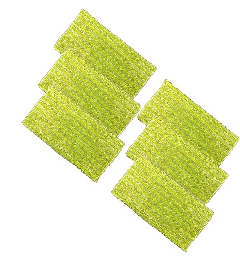 6 Washable/Reusable Microfiber Mop Pads Compatible with Swiffer Wet Jet, Green