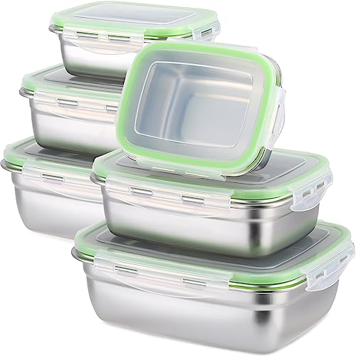 6 Packs Stainless Steel Food Storage Containers