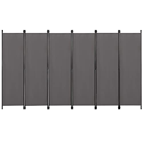 6-Panel Room Divider with Privacy Furniture (Grey)