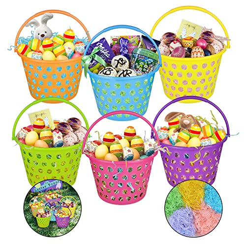 Kids Easter Baskets with Grass - Party Decorations & Favors
