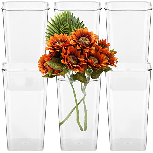 6-Piece Clear Plastic Vase