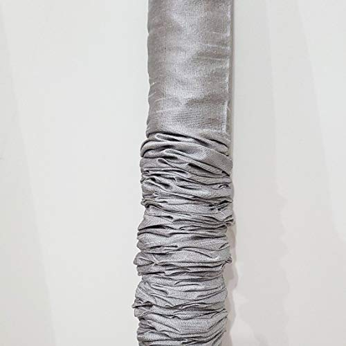 6.5 ft Cord & Chain Cover, Dupioni Faux Silk Fabric, Gray