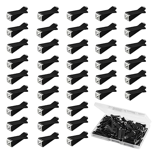 60 Pieces Square Head Car Vent Clips Auto Air freshener Outlet Clips with 1 Storage Box, 9mm Auto Air Conditioner Outlet Clips (Black)