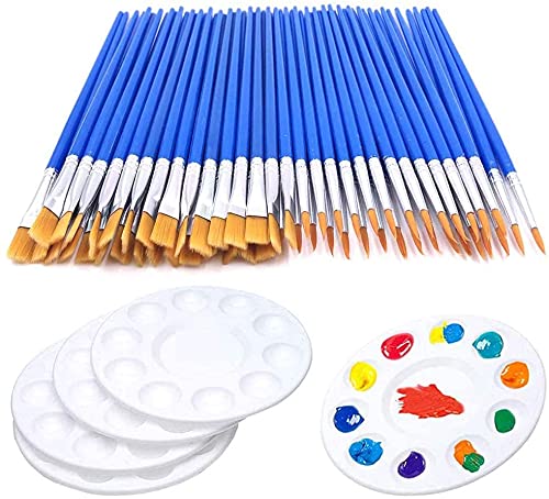 65Pcs Paint Brush Palette Set for Kids