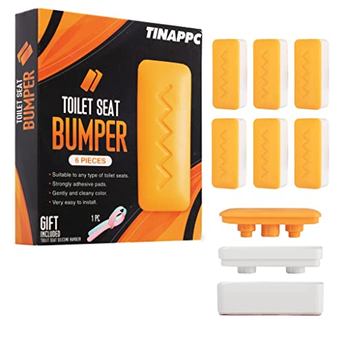 Universal Toilet Seat Bumper with Height Adjusters - Light Orange