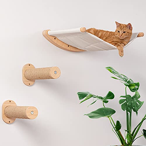 Modern Wall-Mounted Cat Shelf with Steps for Sleeping and Playing