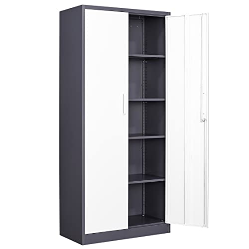 71" Tool Storage Cabinet- Garage Cabinets and Storage System Kitchen Pantry Storage Cabinet with Adjustable Shelves Steel Storage Tall Cabinet