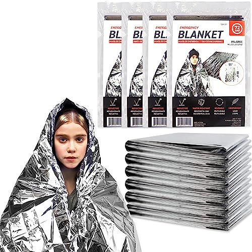 72 HRS Mylar Space Blankets (4-Pack) for Emergency Preparedness