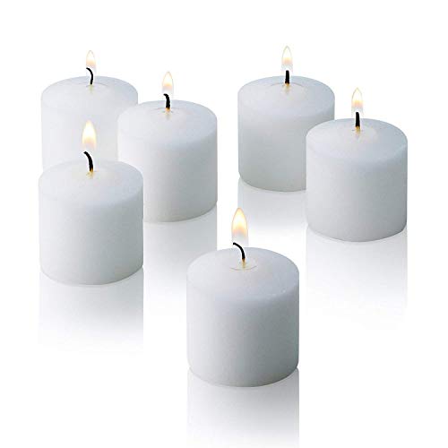72 Unscented White Votive Candles - 10 Hour Burn Time - Bulk Candles for Various Occasions