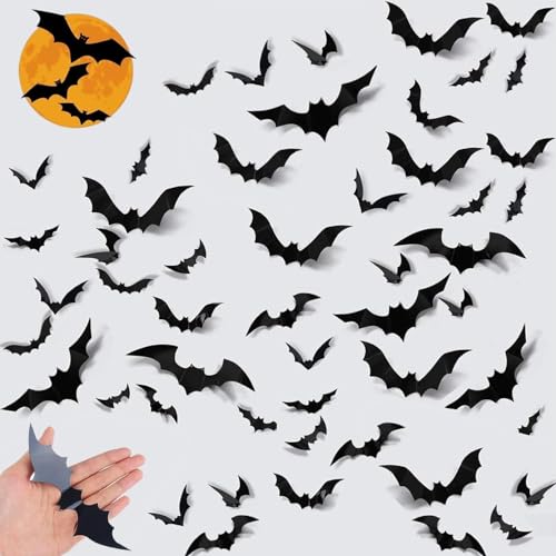 72PCS Halloween Bats Wall Decor