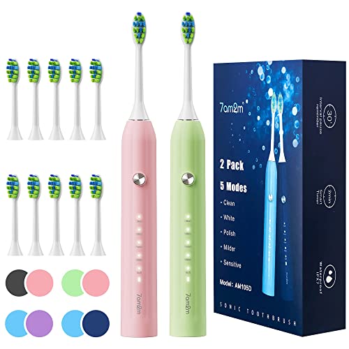 7AM2M Sonic Electric Toothbrush 2 Pack