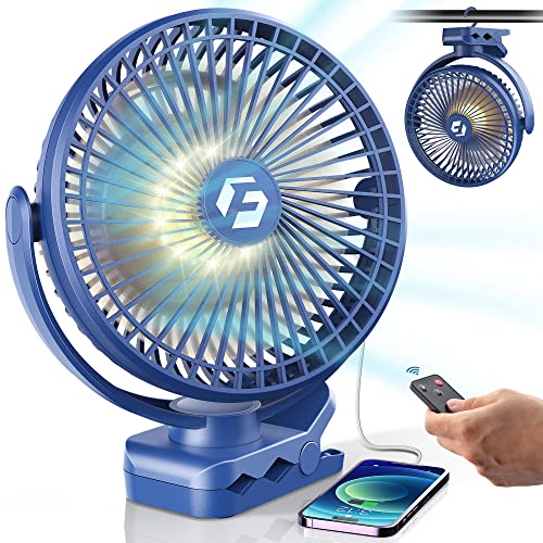 FRIZCOL 8-inch Portable Fan with Remote and LED Lights