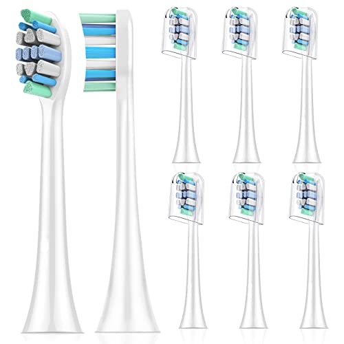 8 Pack Soft Replacement Electric Brush Head Compatible with Phillips Sonicare Plaque Control Snap-on