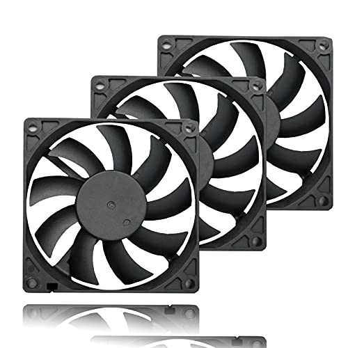 Silent 80mm Slim PC Fan 4Pin PWM 3-Pack for ITX Builds & Cooling
