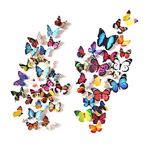 80pcs Butterfly Wall Decals - 3D Butterflies Removable Stickers