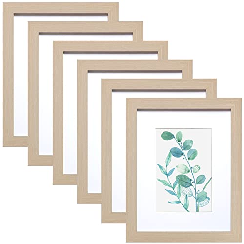 8x10 Picture Frame Natural Woodgrain Set of 6