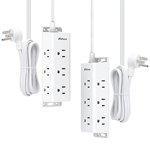 9-in-1 Surge Protector with Multiple Outlets - Flat Plug, Wall-Mountable