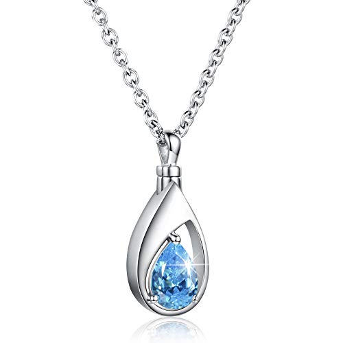 Sariel Teardrop Ashes Keepsake Pendant Necklace - Sterling Silver