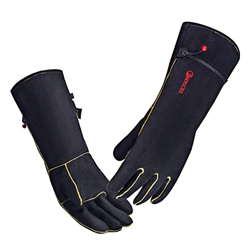 AOUCHI 932℉ Heat Resistant Leather Welding Gloves for Women and Men