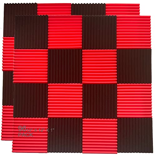 96 Pack Acoustic Foam Panel Wedge Studio Soundproofing Wall Tiles